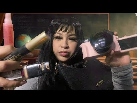 Asmr toxic mean girl 👩🏽 does your makeup✨ in class📚