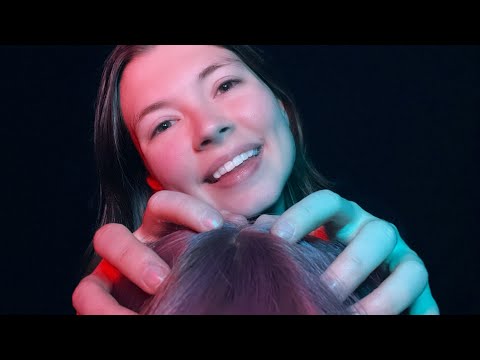 ASMR Slow and Aggressive Scalp Massage with Mouth Sounds and Soft Whispers