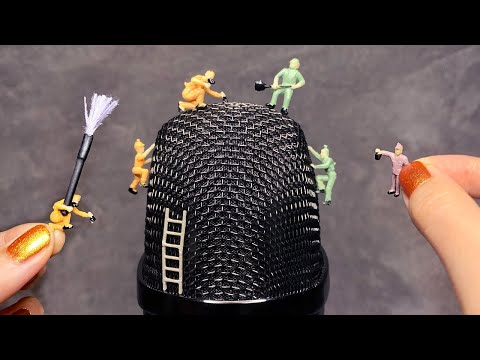 ASMR Miniature People Clean my Microphone (Whispered)