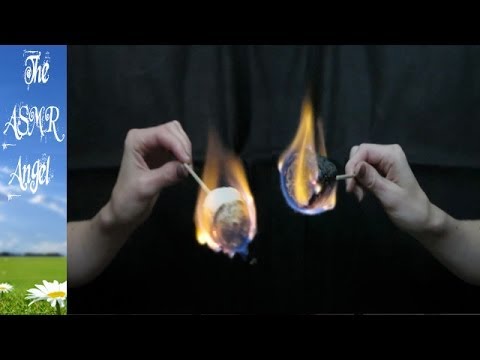 ASMR Binaural Toasting Marshmallows with eating and flame sounds