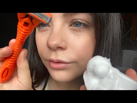 ASMR Roleplay ~ Shaving you (gender neutral), soft whisper, foam sounds, personal attention