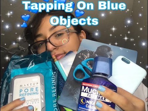 ASMR| Tapping | Scratching On All Blue Items