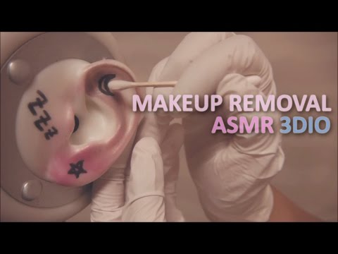 ASMR. Removing Makeup내귀에 화장 지우기 Right in Your Ears w/Latex Gloves (No Talking)
