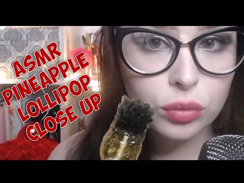 ASMR pineapple lollipop licking mouth sounds