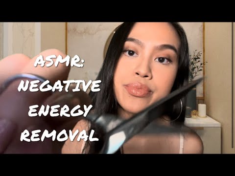 ASMR: Plucking Cutting Brushing Your Negative Energy | Negative Energy Removal | Light Gum Chewing |