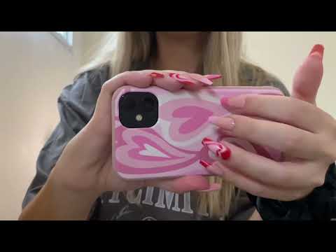 ASMR~ Iphone and Camera Tapping with Valentine’s Day inspired Nails 💖✨