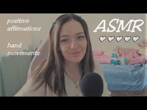 ASMR Hand Movements & Positive Affirmations 🤍 ( + some Mic Scratching, Tongue Clicking ) 🤍