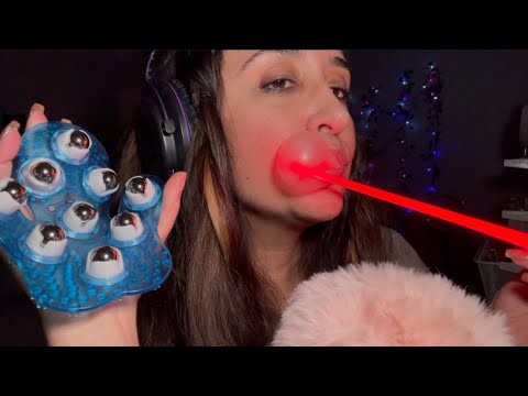 Just some triggers to help you fall asleep ASMR Gum Chewing/ Fast & Aggressive/ Tapping/ Books/ Bugs