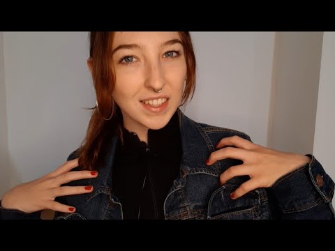 ASMR jacket scratching with hand movements & whispers for tingles