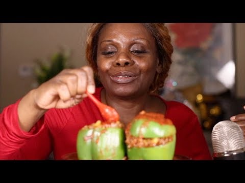 ASMR Stuff Peppers Home Made Eating Sounds | ASMRTheChew