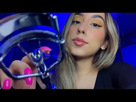 ASMR Big Sister Lost Bet..  Curls Your Lashes Until You Sleep😴