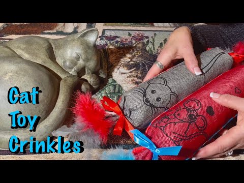 ASMR Tracing & squeezing (No talking) Brain melting cat toy crinkles.