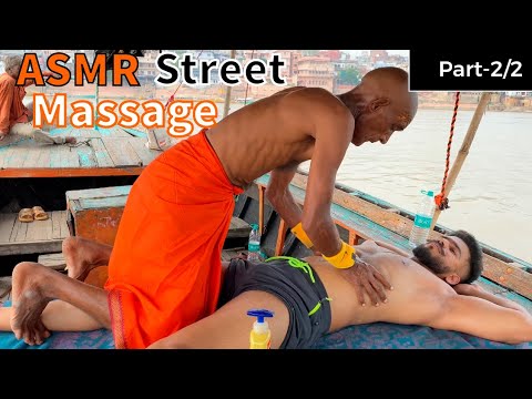 $2 Deep Tissue Street Massage | ASMR street barber Chamunda brothers | part 2/2