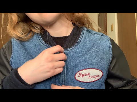 Jean Jacket Fabric Tapping, Rubbing, and Scratching ASMR
