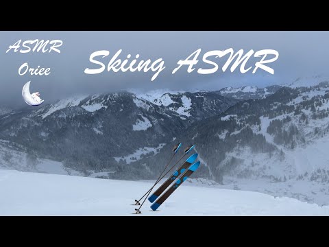 1mn Skiing ASMR (snow wind & water sounds) ⛷❄