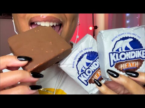 ASMR | Klondike Bars Heath Ice Cream 🍦 | Crunchy Eating Sounds 🍫
