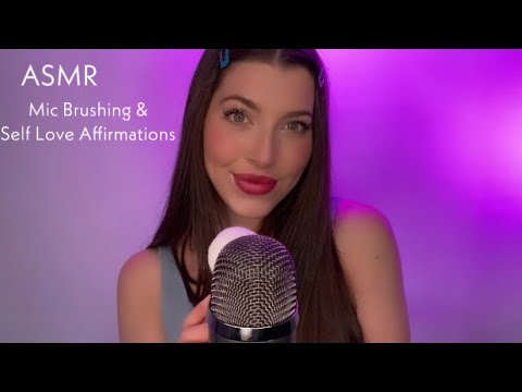 ASMR Mic Brushing | Positive Affirmations For Self Love ♡