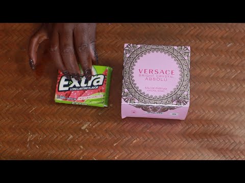 Versace Perfume Tapping ASMR EXTRA Watermelon Chewing Gum