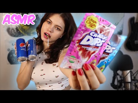 FIZZY ASMR - Lollypop Licking, Popping Candy and Drinking Soda