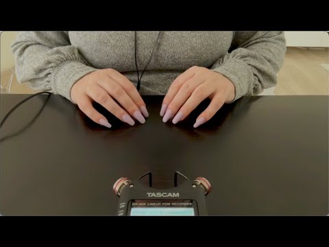 ASMR | Oak wood table tapping, scurrying, long nails, no talking