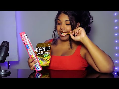ASMR Join me for a Quick Snack, Chewy Gummy Bears and Nerds Rope