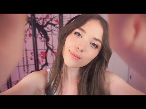 ASMR Petting Your Face While I Practice My French (Soft Whispers)