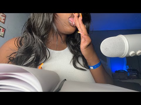 4K ASMR- Wet Page Turning & Mouth Sounds