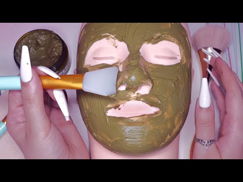 ASMR Skincare on Mannequin Head (tapping, whispering, touching)