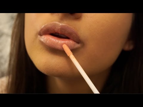 UP CLOSE Lipgloss Application | ASMR (tapping, mouth sounds, whispering)