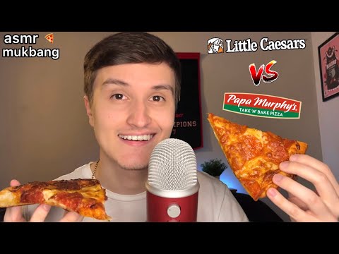 ASMR | Little Caesars VS Papa Murphy’s PIZZA Mukbang 🍕💥 (eating sounds)