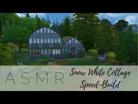 ♡ ASMR Sims 4 Snow White Cottage Build | JupiterASMR ♡