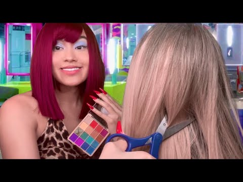 ASMR SASSY Jersey Girl Gives U BOLD Haircut + Makeover | Personal Attention Roleplay | Gum Chewing