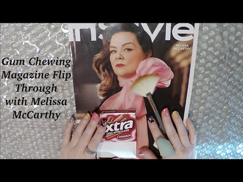 ASMR Juicy Gum Chewing Magazine Flip Through | Tingly Whisper | Melissa McCarthy