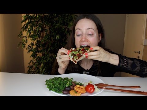 ASMR Whisper Eating Sounds | PIZZA & Veggies