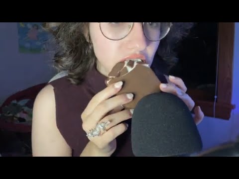 ASMR Eating Klondike Ice Cream Bar - Why is it so messy?! 😭 Licking, Crunching sounds