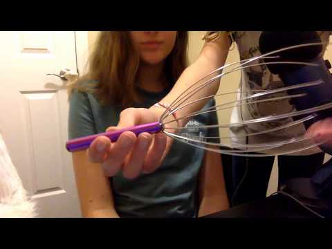 ASMR Pampering My Friend- layered, whisper, mouth sounds, tapping