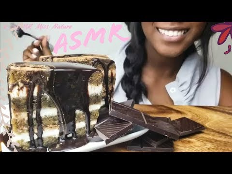 ASMR Eating: Chocolate TIRAMISU Cake ( Vegan) Italian Dessert