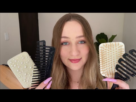 ASMR which hairbrush is the tingliest? (layered sounds)