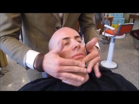 💈 Italian Barber - face shave with hot towel and Massage - No Talking ASMR - 5/5