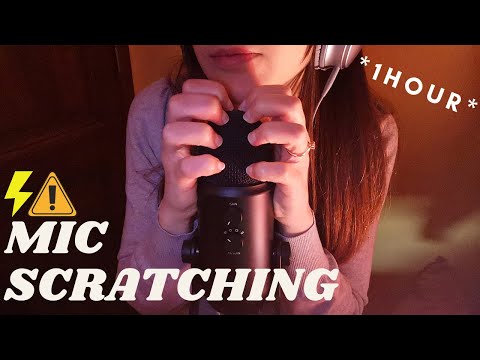 ASMR - 1 HOUR FAST and AGGRESSIVE MIC SCRATCHING!🎤⚡️🤤