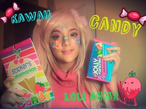 ASMR Candy Kawaii Loli ♥ stickers♥ susurros♥ chewing♥
