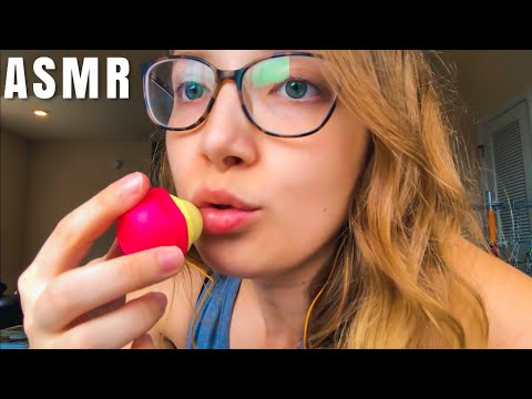 ASMR Up Close Mouth Sounds, Chapstick Application, Lotion Sounds, Tapping (:
