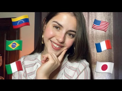 ASMR~ Trigger Words In Different Languages With Relaxing Hand Movements