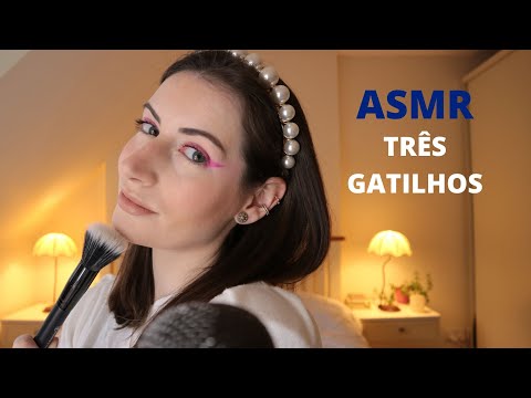 ASMR  - 3 GATILHOS PRA VOCÊS! (PINCEL, MOVIMENTO COM AS MÃOS E TAPPING NO VIDRO) | SOLANGE PRATA