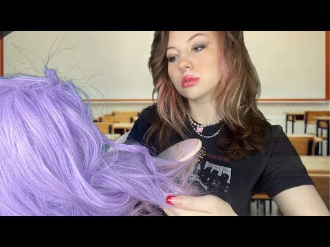ASMR Alt Bestie Plays With Your Hair In Class❤️ Roleplay
