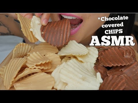 ASMR Potato Chips Covered CHOCOLATE (CRUNCHY EATING SOUNDS) | SAS-ASMR