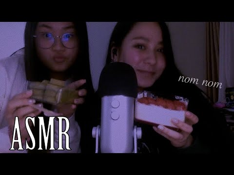 ASMR Strawberry Shortcake & Matcha Cookies (Mouth Sounds, Whispers, Tapping)