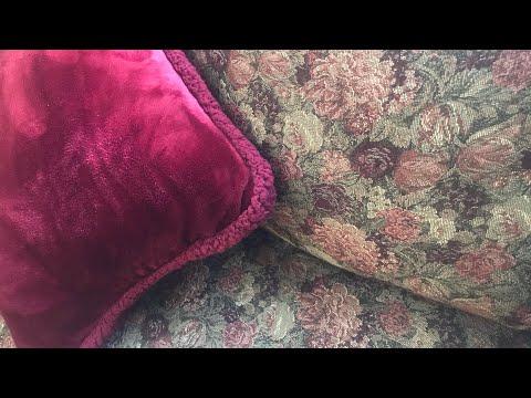 ASMR Scratching on Old Fashioned Floral Textured Couch 🌺