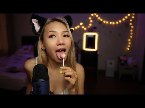 ASMR Relaxing Triggers & Lollipop Licking/Eating 🍭🍭 Deep Relaxation Guaranteed!