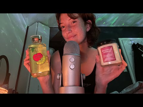 tapping and scratching bath and body works products ASMR